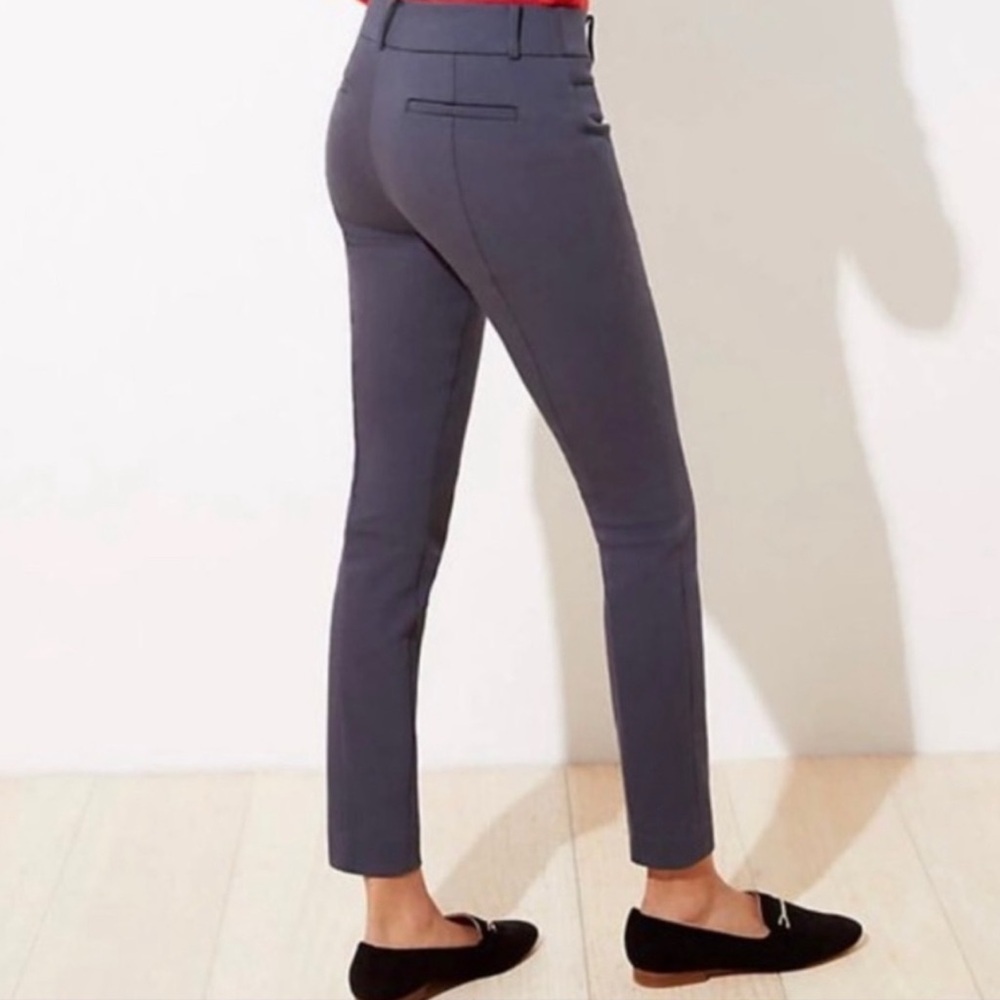 LOFT Marisa Skinny Slim Ankle Pencil Dress Pants Gray Size 8 - Picture 2 of 10
